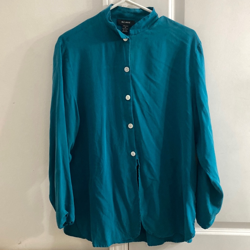 Silk blue blouse